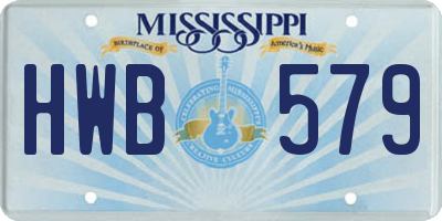 MS license plate HWB579