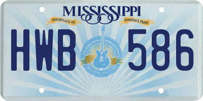 MS license plate HWB586