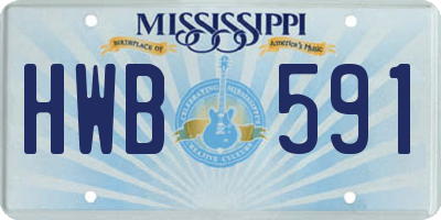 MS license plate HWB591