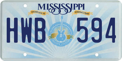 MS license plate HWB594