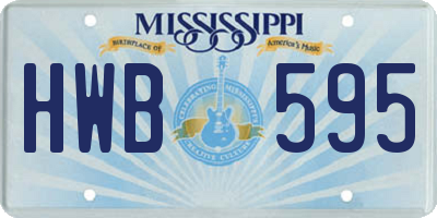 MS license plate HWB595