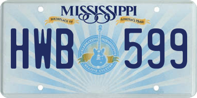 MS license plate HWB599
