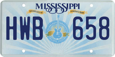 MS license plate HWB658