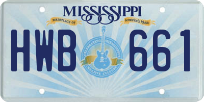 MS license plate HWB661