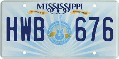 MS license plate HWB676