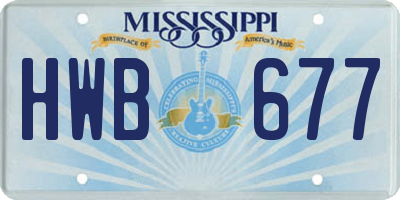 MS license plate HWB677
