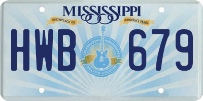 MS license plate HWB679