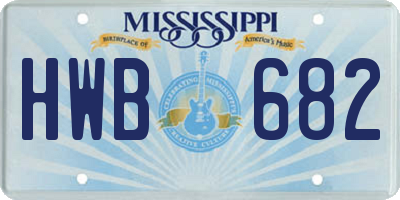 MS license plate HWB682