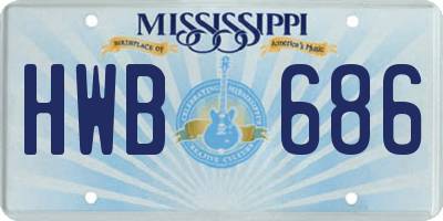MS license plate HWB686
