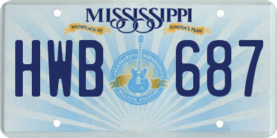 MS license plate HWB687