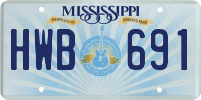 MS license plate HWB691