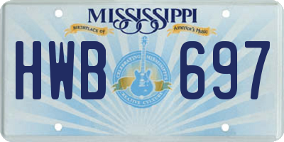 MS license plate HWB697