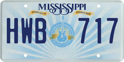 MS license plate HWB717