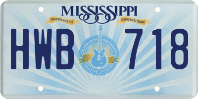 MS license plate HWB718