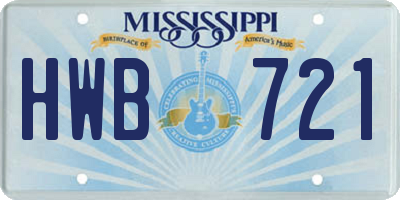 MS license plate HWB721