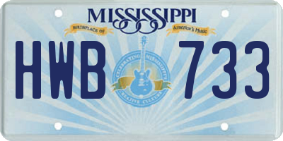 MS license plate HWB733