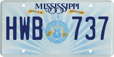MS license plate HWB737