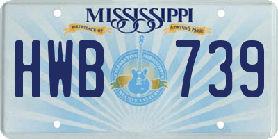 MS license plate HWB739