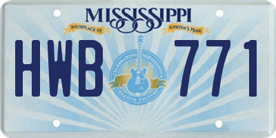 MS license plate HWB771