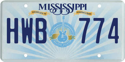 MS license plate HWB774
