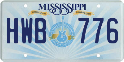 MS license plate HWB776