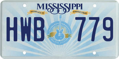 MS license plate HWB779