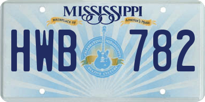 MS license plate HWB782