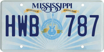 MS license plate HWB787
