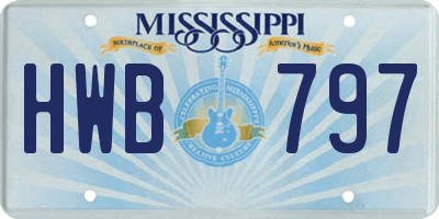 MS license plate HWB797