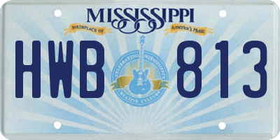 MS license plate HWB813