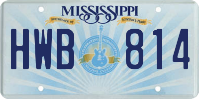 MS license plate HWB814