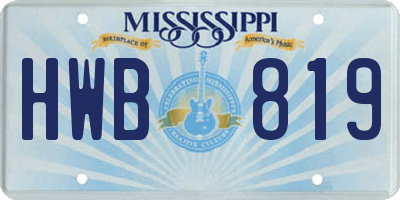 MS license plate HWB819