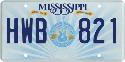 MS license plate HWB821