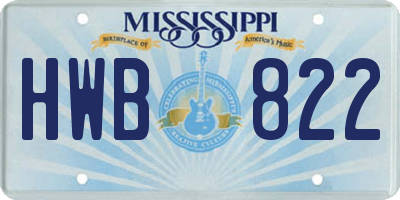 MS license plate HWB822