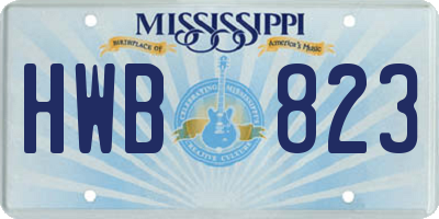 MS license plate HWB823