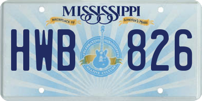 MS license plate HWB826