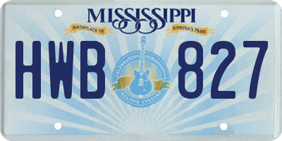 MS license plate HWB827