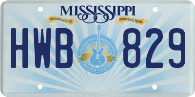 MS license plate HWB829