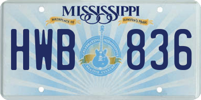 MS license plate HWB836