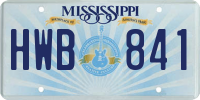 MS license plate HWB841