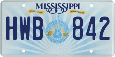 MS license plate HWB842