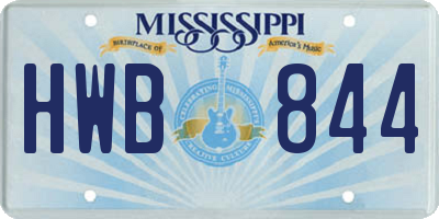 MS license plate HWB844
