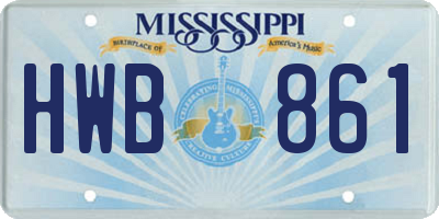 MS license plate HWB861