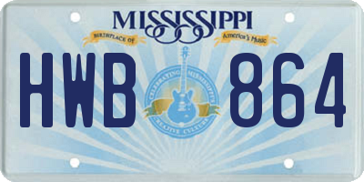 MS license plate HWB864