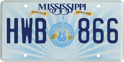 MS license plate HWB866