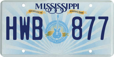 MS license plate HWB877