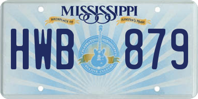 MS license plate HWB879