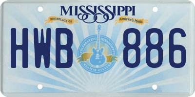MS license plate HWB886