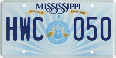 MS license plate HWC050