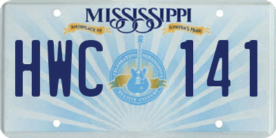 MS license plate HWC141